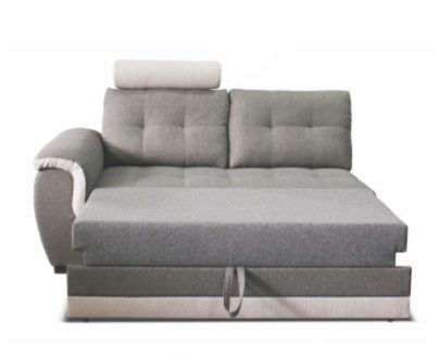Canapea cu 2 locuri  cu tetieră şi funcţie extensibilă, gri închis/crem, model stânga, RUBA 2R+LB
