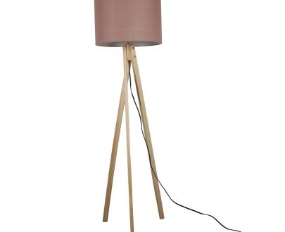 Lampă de podea, Taupe maro/lemn natural, LILA TYP 8 LS2062