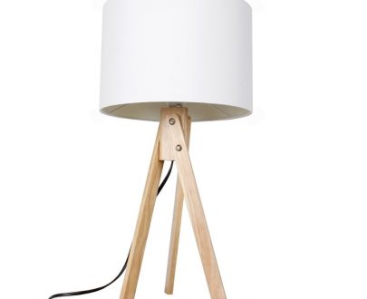 Lampă de masă, alb/lemn natural, LILA TYP 1 LS2002