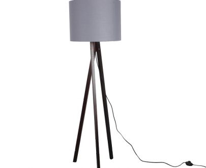 Lampă pe picior, gri/lemn negru, LILA TYP 10