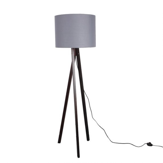 Lampă pe picior, gri/lemn negru, LILA TYP 10