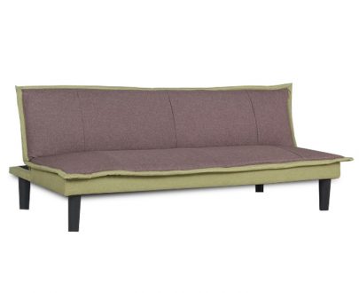 Canapea extensibilă, material maro/verde, FILA