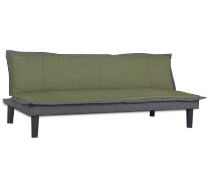Canapea extensibilă, material verde/gri, FILA