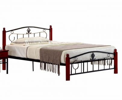 Cadru pat metal cu somieră, 140x200, MAGENTA