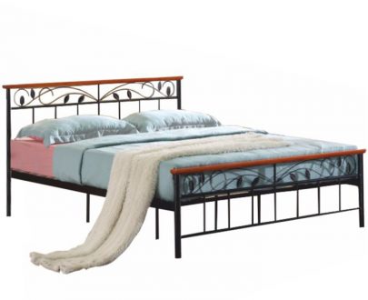 Cadru pat cu somieră lamelară, lemn cireş/metal, 160x200, MORENA