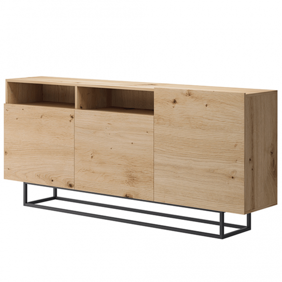 Comodă, stejar artisan/negru, SPRING EK180