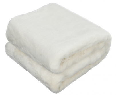 Pătură de blană, alb, 150x180, RABITA NEW TYP 7