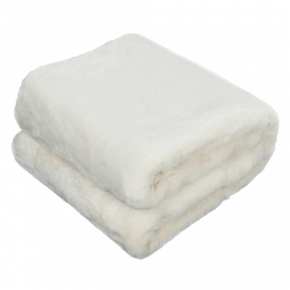 Pătură de blană, alb, 150x180, RABITA NEW TYP 7