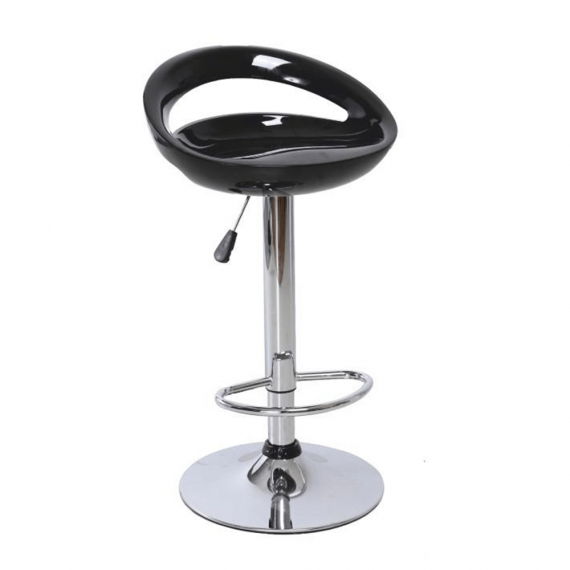 Scaun bar, negru/inox, DONGO NOVE