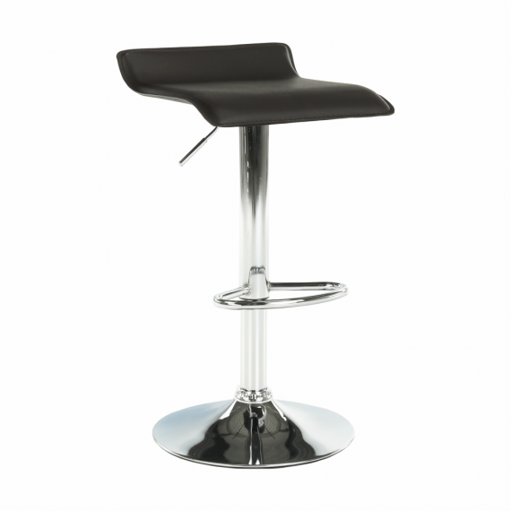Scaun de bar, piele ecologică maro /crom, LARIA NEW