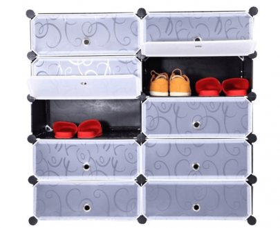 Organizator de pantofi, din plastic / metal, negru, BEKIM TYP 2