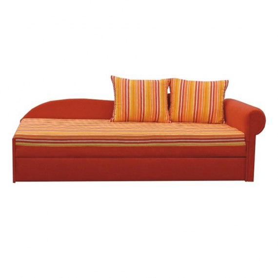 Canapea extensibilă, portocalie/cu model dungi, dreapta, AGA D