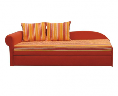 Canapea extensibilă, portocalie/cu model dungi, stânga, AGA D
