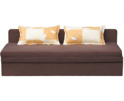Canapea, extensibilăă cu spaţiu de depozitare, material maro, SARA