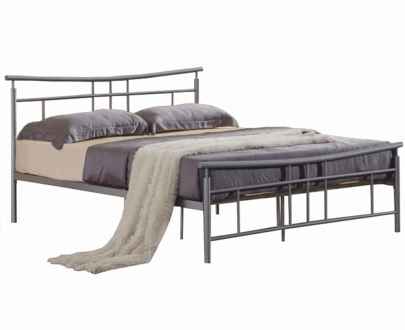 Cadru pat cu somieră, metal argintiu, 180x200, DORADO