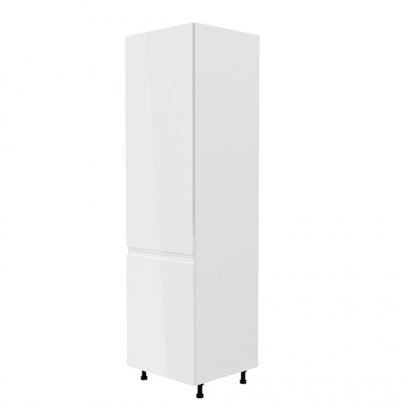 Dulap pt. frigider, alb/alb extra luciu ridicat, de stânga, AURORA D60ZL