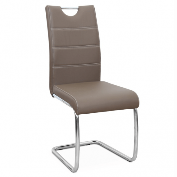 Scaun dining, maro/cusut deschis, ABIRA NEW